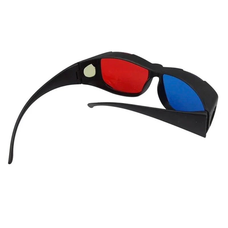 Red Blue 3D Glasses with Black Frame โ Anaglyph Eyewear for 3D TV, Movies, DVD & Games