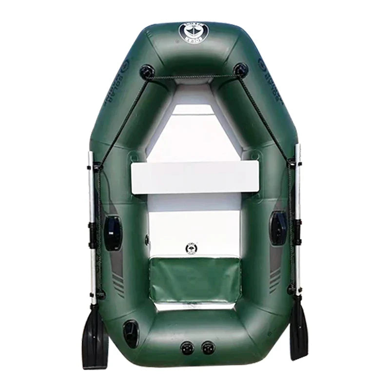 Solarmarine 2M Inflatable Boat – 2-Person PVC Fishing Kayak Canoe with Free Accessories for Surfing & Drifting