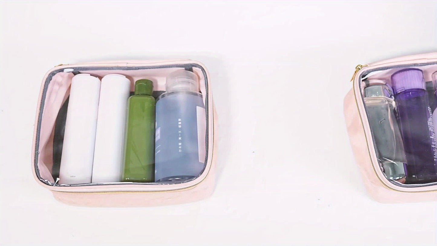 Large Multi-Functional Cosmetic Travel Organizer – 4 Detachable Compartments and Jewelry Roll, Versatile Makeup Bag for Toiletries, Skin Care, Hair Products, Ideal Women's Gift