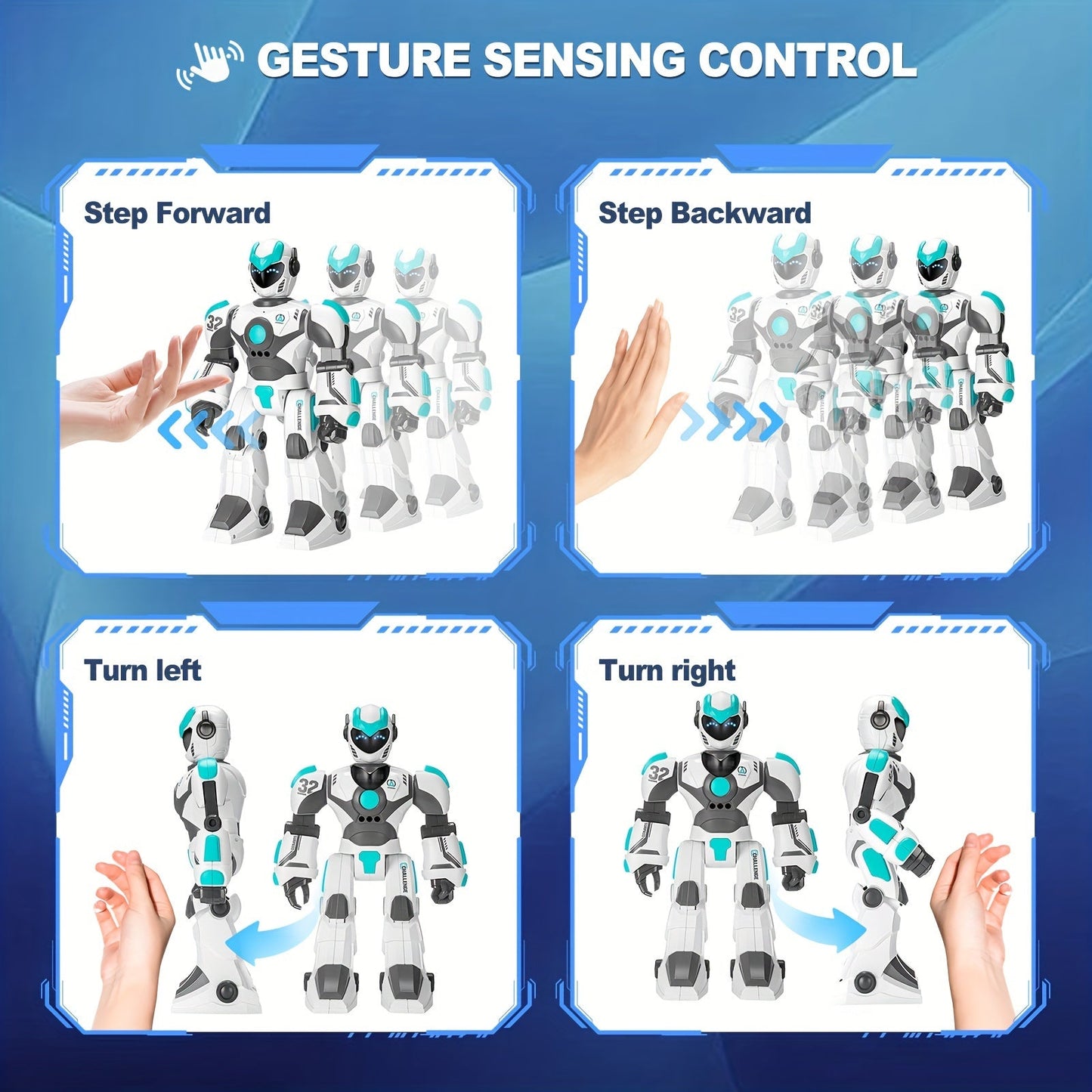 Remote Voice Control Large Robot - 2.4GHz WiFi, Programmable with Gesture Sensing, Science Story Toy, Ideal for Kids' Christmas & Halloween Gifts