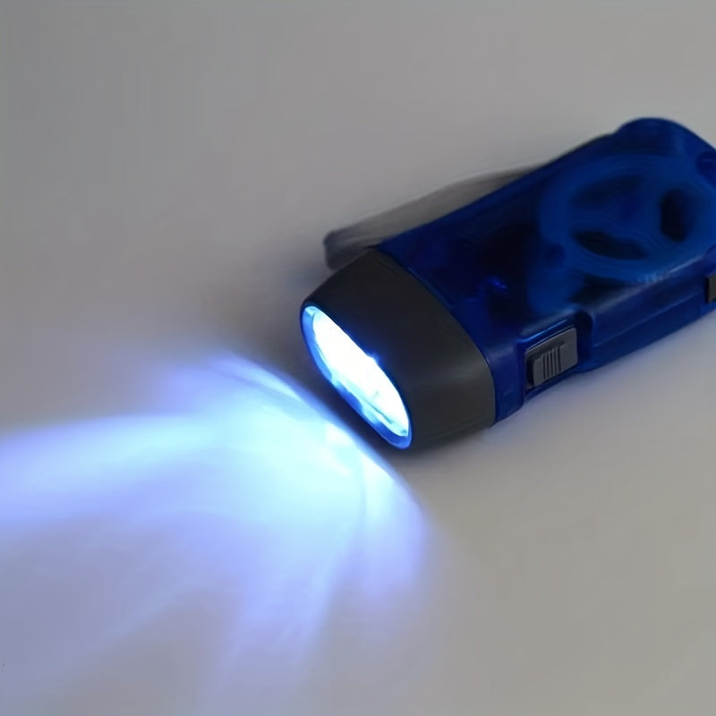 2 Pack 3 LED Hand Crank Powered Flashlights - Emergency Lighting for Home, Camping, Dormitories, and Outdoor Exploration