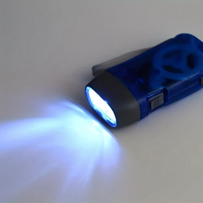2 Pack 3 LED Hand Crank Powered Flashlights - Emergency Lighting for Home, Camping, Dormitories, and Outdoor Exploration