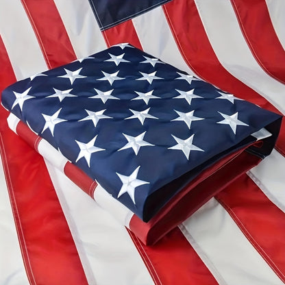 Premium 3x5ft American Flag – Embroidered Stars, Stitched Stripes, Durable & Fade-Resistant with Brass Grommets for Outdoor Use