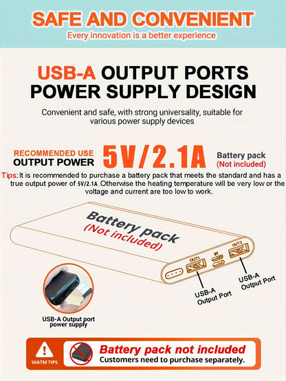 Women's Waterproof Heated Jacket - USB Electric with 3 Heating Levels & 9 Zones for Outdoor Camping, Hiking & Skiing (Battery Pack Not Included)