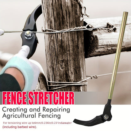 Heavy-Duty Metal Fence Tensioner - Barbed Wire Stretcher Tool for Secure and Easy Installation - Essential Garden and Lawn Care Accessory