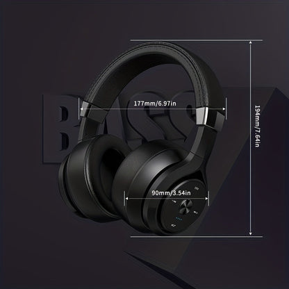 Picun P28X BT Over-Ear Headphones - 30H Playtime, EQ Music Modes, HiFi Stereo, Deep Bass, Lightweight Foldable Headset with Microphone, Dual Moving Coils for Home, Office and PC