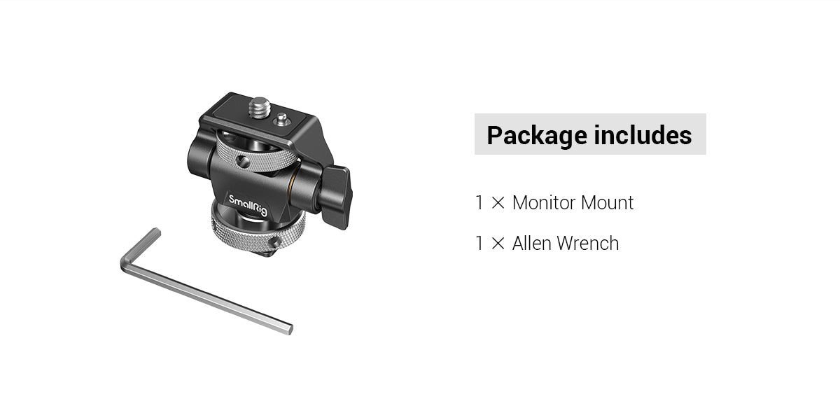 SmallRig DSLR Camera Clamp – Swivel & Tilt Adjustable Monitor Mount with Screws for Monitor, Flash Light & DIY Attachment (2903B)