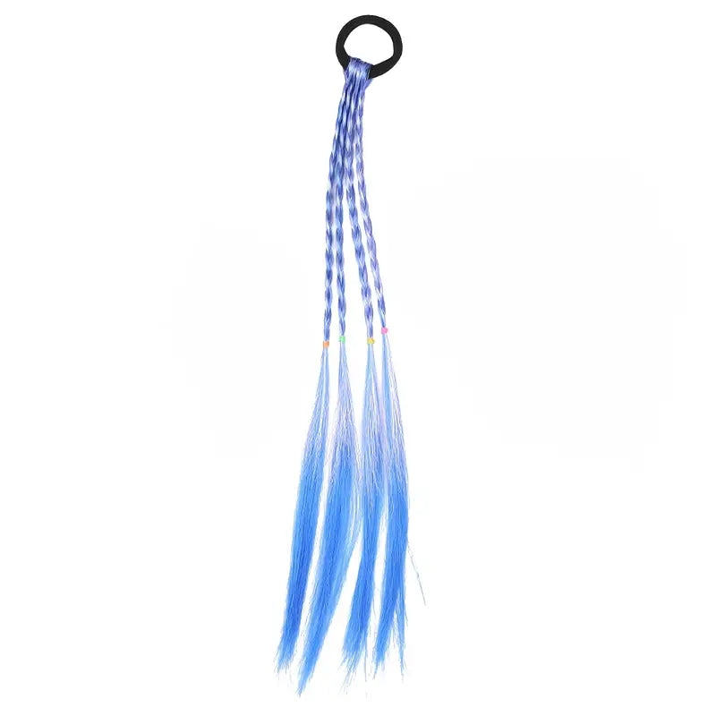 6pcs Girls Hair Accessories Set - Colorful Braided Wig, Ponytail Holders, and Rubber Bands, Perfect for Gifts