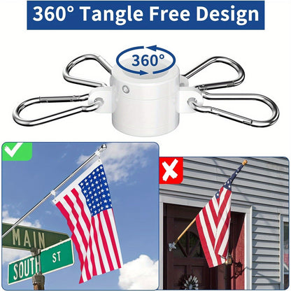 6FT Stainless Steel Flagpole Kit – Tangle-Free Flagpole with Upgraded Bracket, Residential or Commercial Use, for Proud American Flag (No Flag, Silvery)