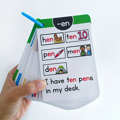 107 Group I Can Read Phonics Learning Flashcards - English CVC Words, Educational Memory Games, Cognitive Teaching Aids for Kids, Halloween & Christmas Gift