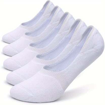 Socks 5-Pack - Women's Thick Cushioned Non-Slip Boat Socks, Low Cut Athletic Socks for Casual Wear