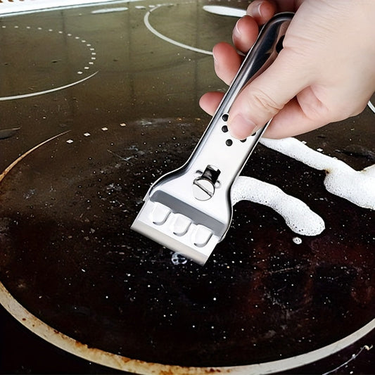 6pcs Multi-Purpose Cleaning Scraper Set - Includes Blades, Ideal for Kitchen, Paint Removal & Ceramic Cooktops, Essential for Apartments and Schools