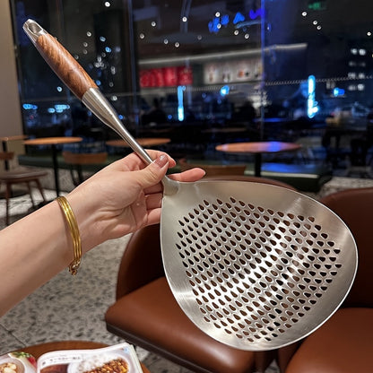 Eid Al-Adha Large Stainless Steel Colander Skimmer – Durable Strainer for Frying & Hot Pot