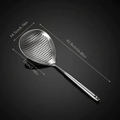 Eid Al-Adha Large Stainless Steel Colander Skimmer – Durable Strainer for Frying & Hot Pot