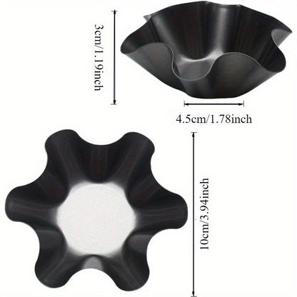4pcs Non-Stick Metal Baking Trays – Corn Cake Bowl Shell Maker, Easy Clean, Industrial Kitchen Baking Tools & Food Service Equipment