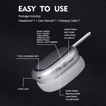 Ultra Wireless Noise Cancelling Headphones with Spatial Audio, Microphone, Fast Charging, Lightweight, Comfortable and Foldable Design