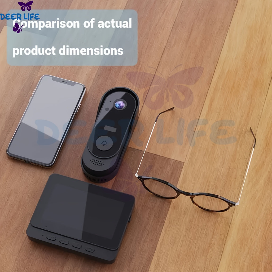 X8 Intelligent Wireless Doorbell - Waterproof Wi-Fi Video Doorbell with Night Vision, Two-Way Audio, Camera, Voice Converter, and Photo/Video Features