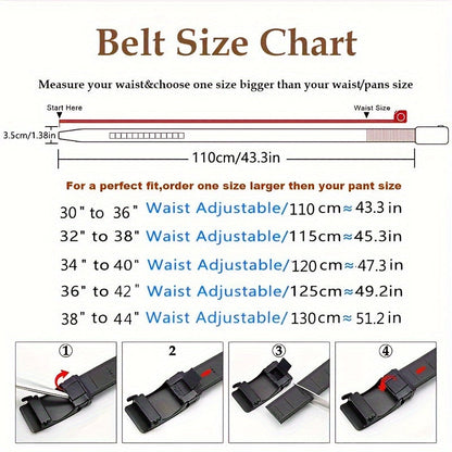 Business Men's Automatic Buckle Cowhide Belt – Ratchet Dress Belt, Genuine Leather, Perfect Father's Day Gift