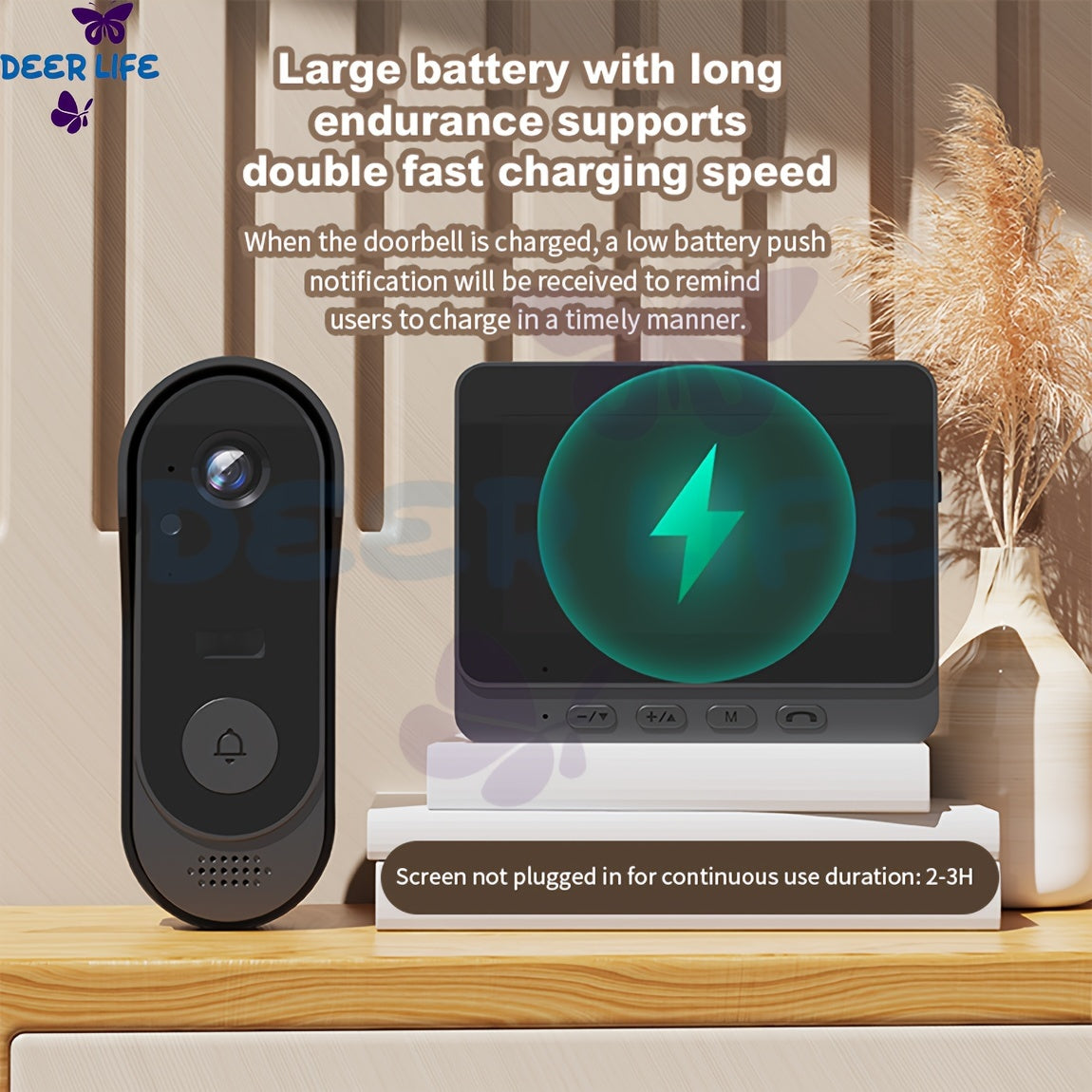 X8 Intelligent Wireless Doorbell - Waterproof Wi-Fi Video Doorbell with Night Vision, Two-Way Audio, Camera, Voice Converter, and Photo/Video Features