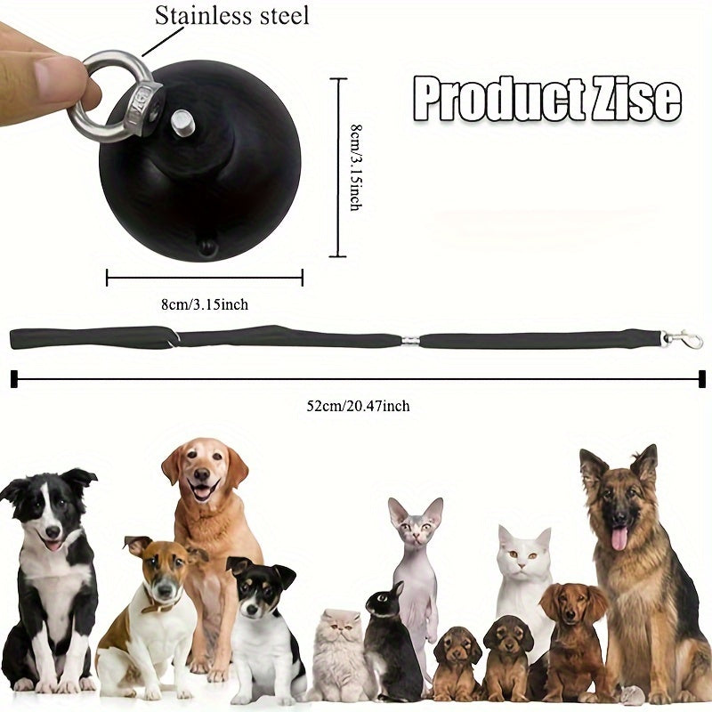 Dog & Cat Bathing Restraint - Suction Cup Anchor with Adjustable Tie-Out Leash for Safe & Easy Grooming