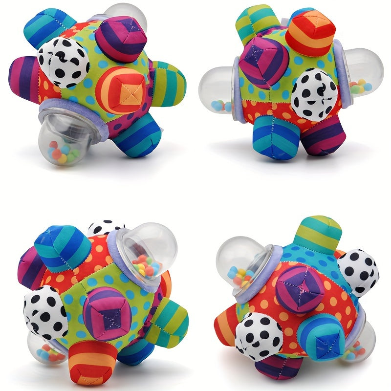 Baby Bomb Ball Rattle - Tactile Sensory 3D Cloth Ball for 0-1 Year Olds, Perfect Hand Grab Toy and Gift for Halloween, Christmas, Thanksgiving