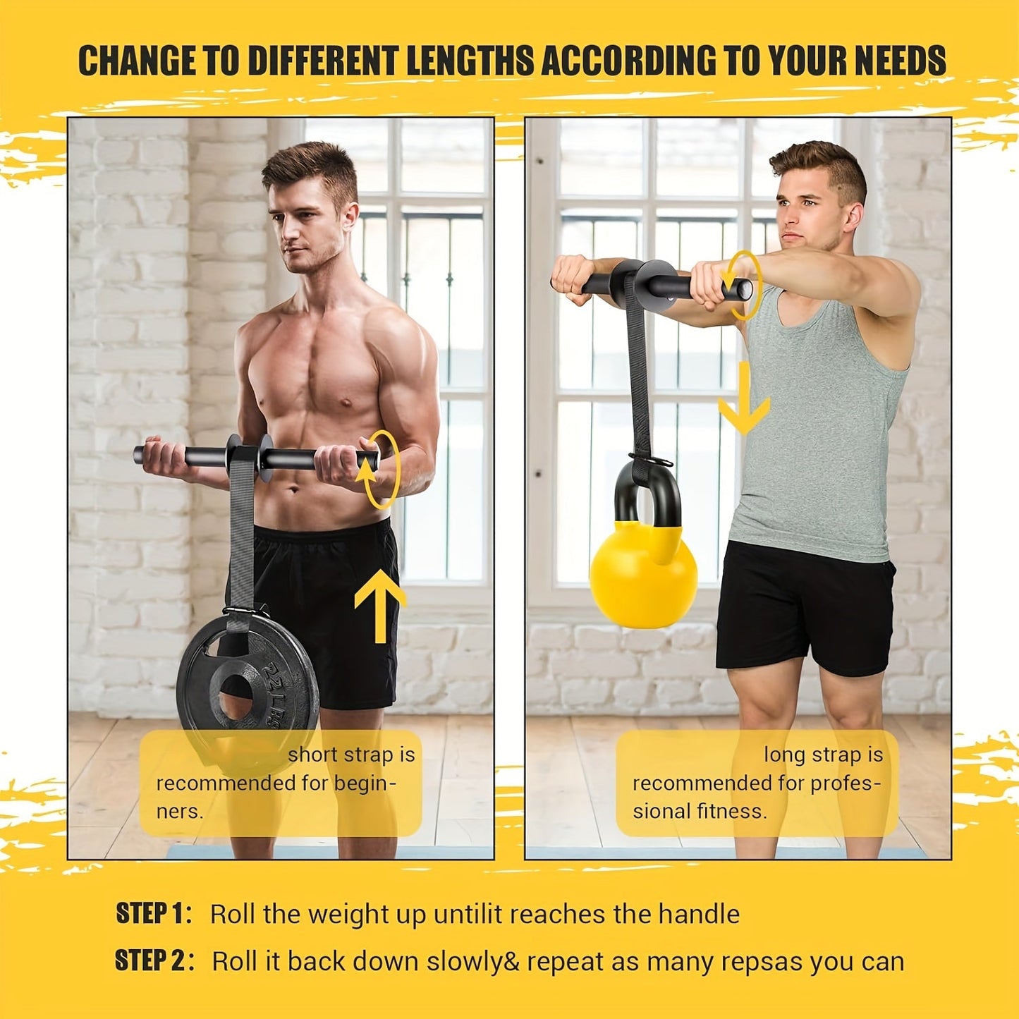 Ultra-Strong Forearm and Wrist Strengthener – Durable Nylon Webbing, Quick Locking Mechanism, Anti-Slip Grip Handles for Enhanced Training