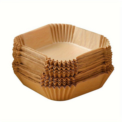 50PCS Non-Stick Air Fryer Liners - Square Paper for Baking, Roasting, and Microwave Cooking, Easy Cleanup, Healthier Cooking for Hotels and Commercial Use
