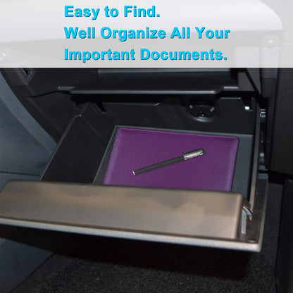 Car Registration and Insurance Holder – Vehicle Glove Box Organizer for Documents, Driver License, and Cards