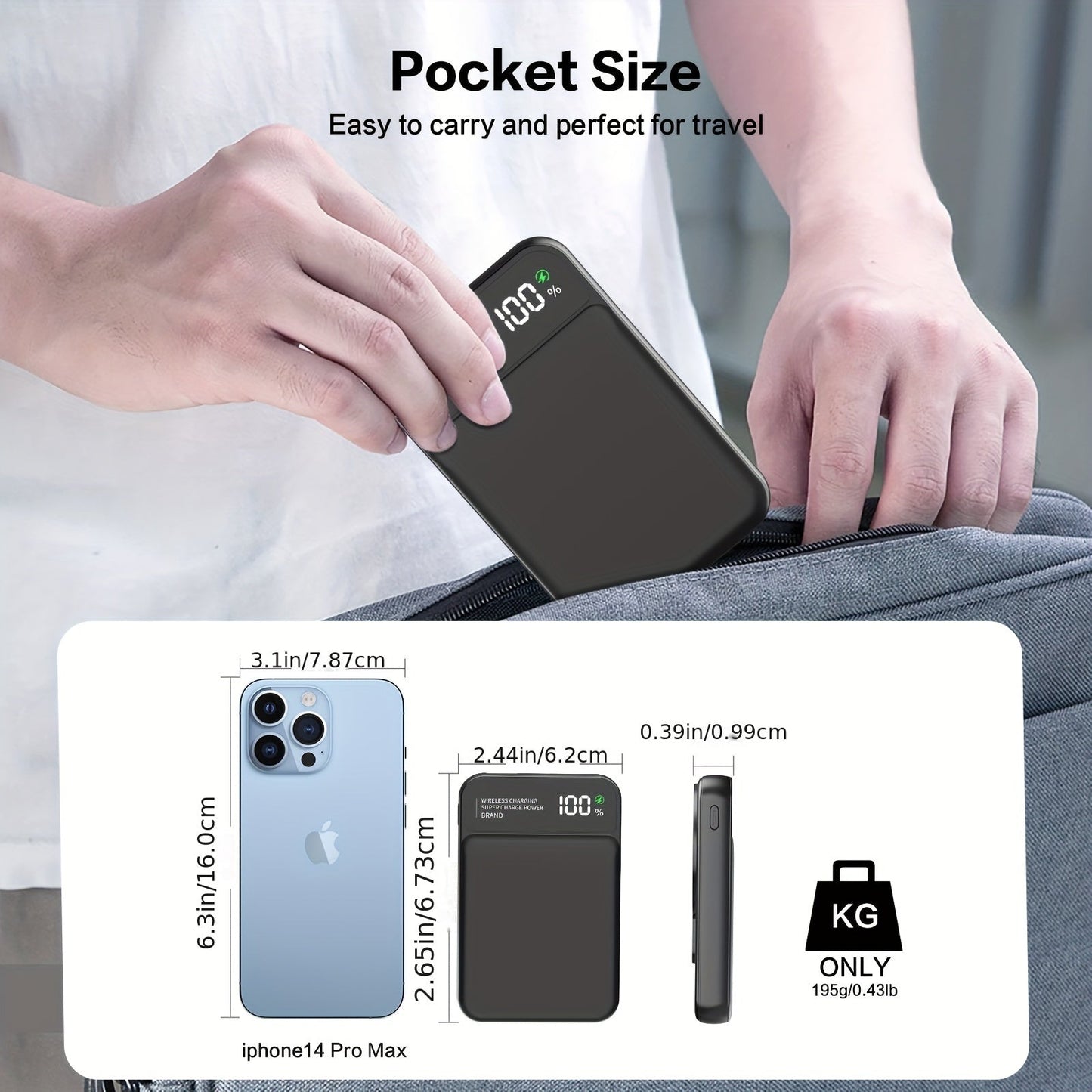 3 in 1 Magnetic Wireless Charger – 22.5W Fast Charging, 10000mAh Capacity, Lightweight for iPhone 12/13/14/15, AirPods, Apple Watch
