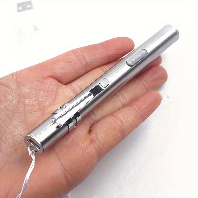 8000 Lumens Mini Penlight Lamp – USB Rechargeable Pocket LED Flashlight with Lanyard
