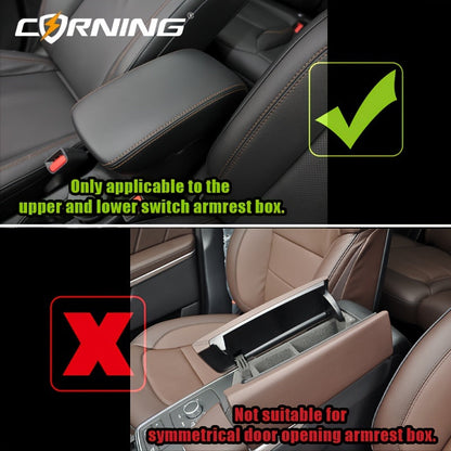 CORNING Luxury Faux Leather Car Armrest Pad – Waterproof, Extended and Heightened Center Console Cushion for Enhanced Comfort