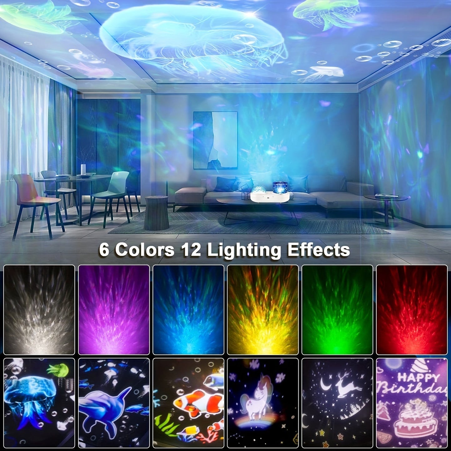 Star LED Night Light Projector – Ocean and Star Light, Suitable for Birthday, Christmas Gifts, Bedroom Decor in Blue