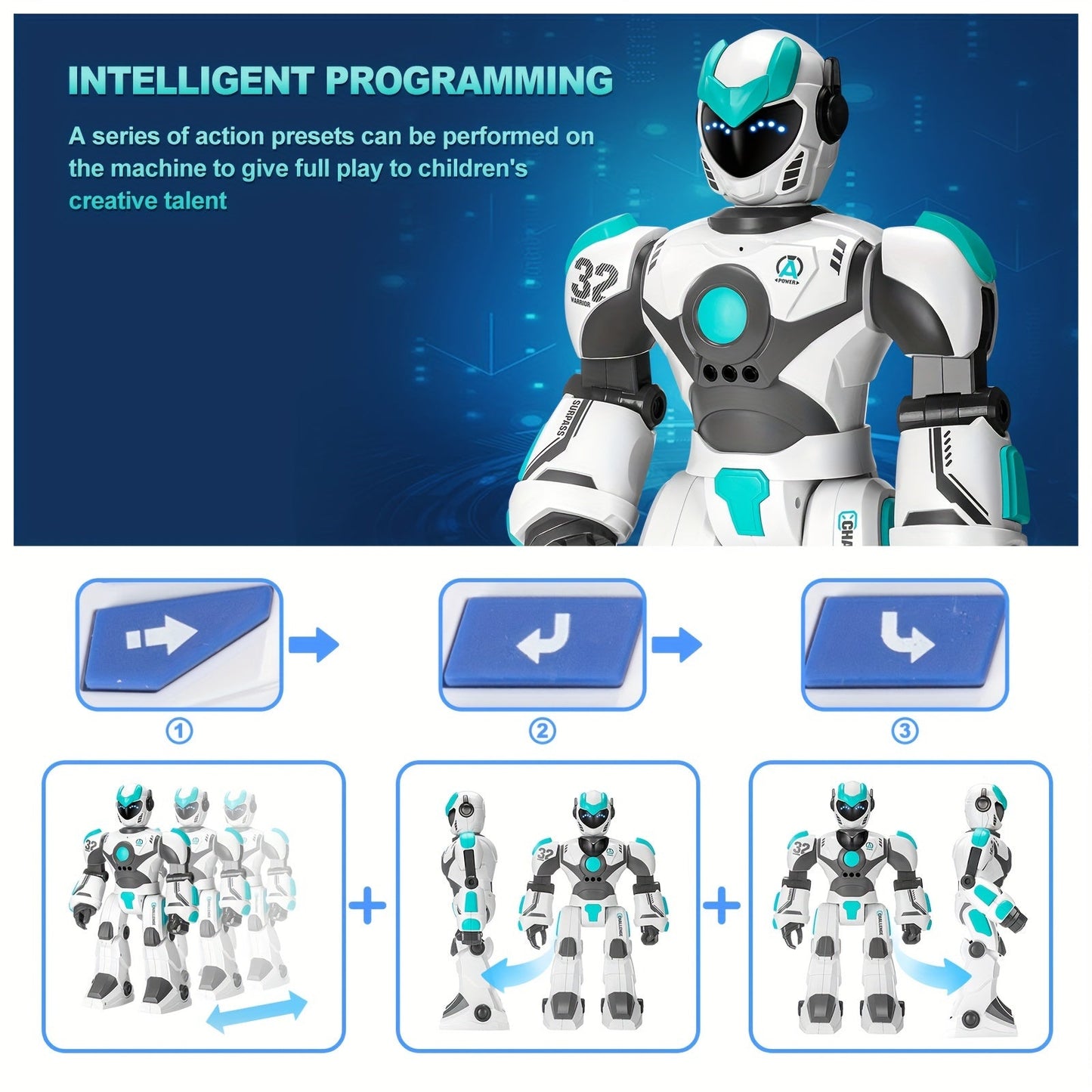 Remote Voice Control Large Robot - 2.4GHz WiFi, Programmable with Gesture Sensing, Science Story Toy, Ideal for Kids' Christmas & Halloween Gifts