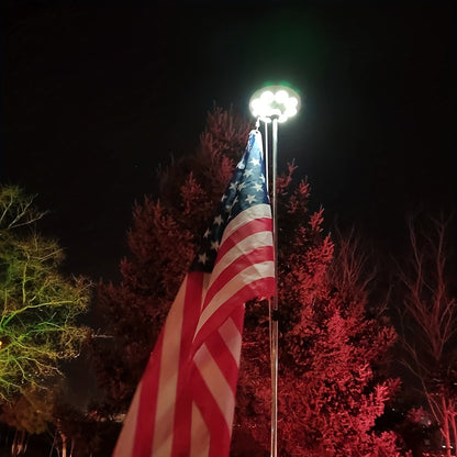 Solar Flagpole LED Light – 26/136 LED, Waterproof Outdoor Lighting for 15-25 Ft Poles, Automatic Dusk to Dawn, 10-Hour Runtime for Patios & Gardens