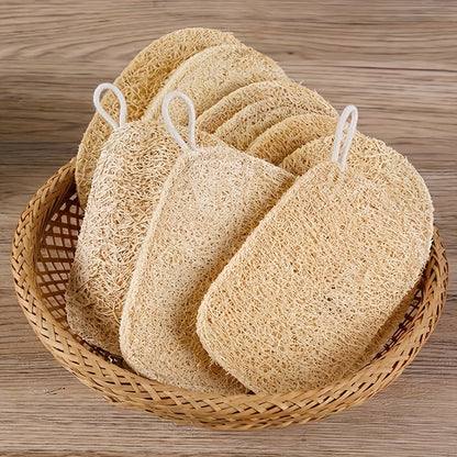 5 Pack Natural Loofah Exfoliating Sponges – Gentle Body Scrubber for Shower & Bath, Ideal for Kitchen & Bathroom Cleaning