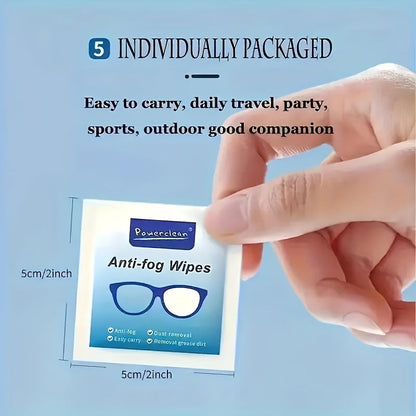 100pcs Pre Moistened Lens Wipes - Anti Fog, Quick Dry, Scratch Free for Eyeglasses, Screens, and Optical Goggles