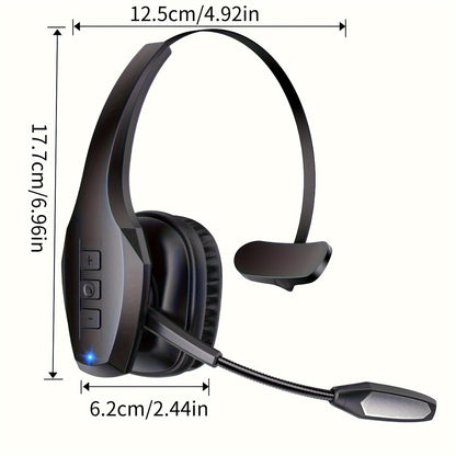55-Hour Battery Life Wireless Trucker Headset - Dual Noise Cancelling Microphone for Truck Drivers, PC & Cell Phones