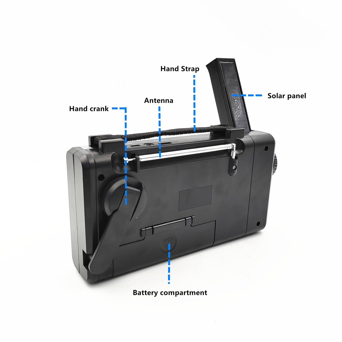 Solar & Hand Crank Emergency Radio – AM/FM/SW Bands, LED Flashlight, SOS Alarm, Phone Charger for Outdoor Survival