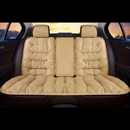 Thickened Winter Car Rear Seat Cushion – Warm Plush Cushion for 5-Seater Cars with Backrest, Single Chair Cushion