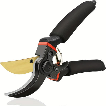 8.5" Professional Titanium Bypass Pruning Shears (T13) – Super Sharp Premium Garden Shears, Heavy Duty Handheld Pruners for Gardening and Hedge Trimming