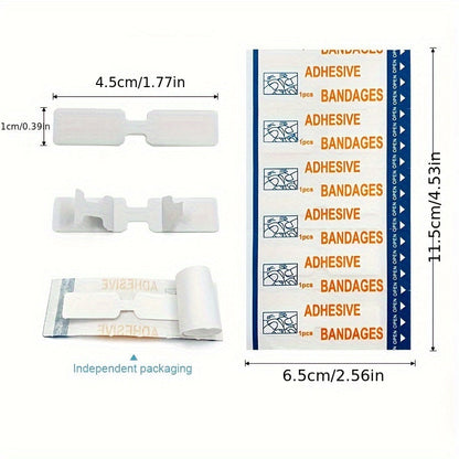 20 Pack Zipper Bandage - Waterproof Adhesive Tape for Knife Cuts and Wounds - Essential First Aid Kit Medical Patches