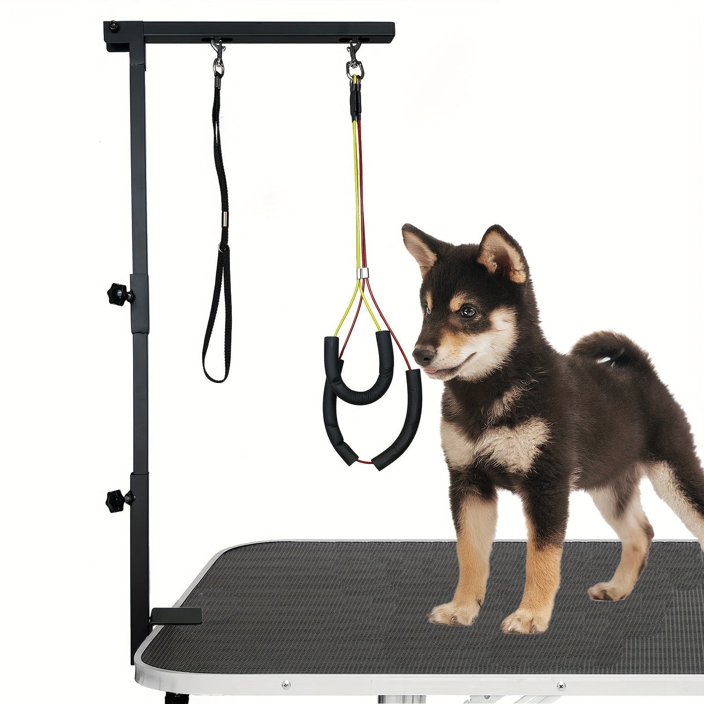 Adjustable Dog Grooming Arm with Clamp - 36" Height, No-Sit Haunch Holder, Three-Section Design for Medium & Small Dogs & Cats