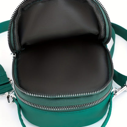Solid Color Zipper Crossbody Bag – All-Match Coin Purse – Women's Shoulder Bag for Shopping