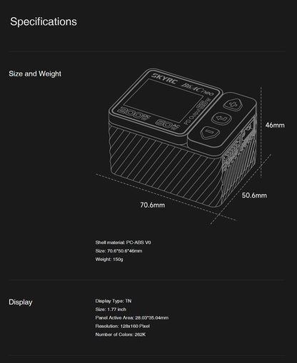 SKYRC B6ACneo Balance Charger - 200W DC, 60W AC, 10A Smart Battery Charger for LiPo LiFe LiIon LiHV NiMH NiCd Pb
