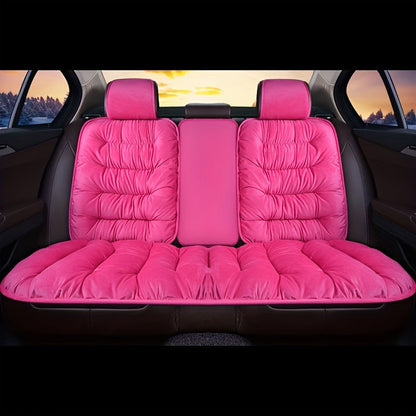 Thickened Winter Car Rear Seat Cushion – Warm Plush Cushion for 5-Seater Cars with Backrest, Single Chair Cushion