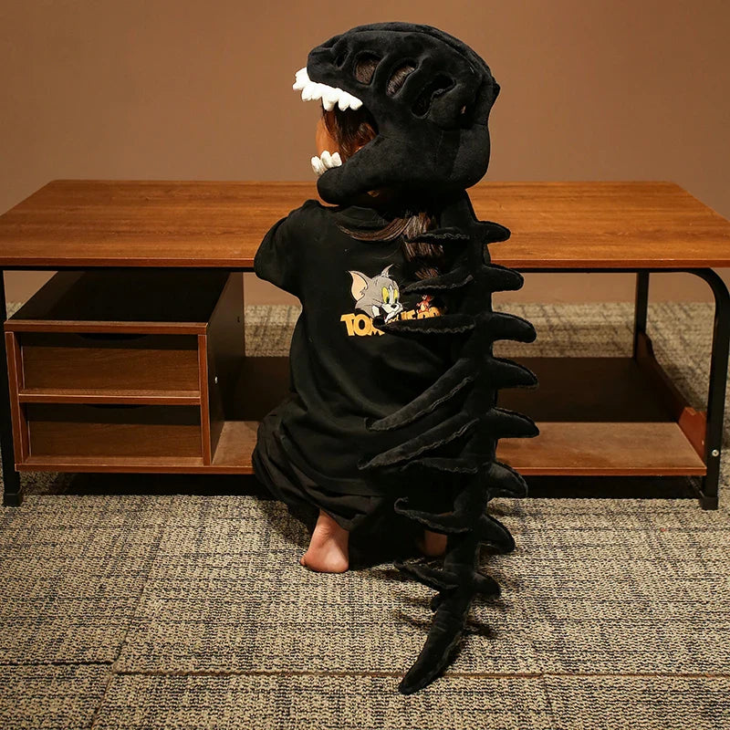 Dinosaur Skeleton Headgear Pillow – 4 Colors for Party Cosplay & Cozy Sofa Lounging