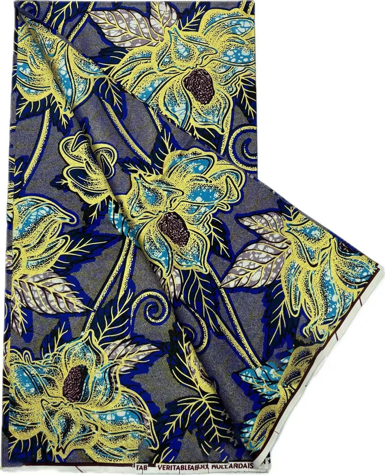 Grand Super Ankara Wax Fabric - Original 100% Cotton Glitter Batik Pagne 6 Yards Nigerian Party Dress Sewing Material