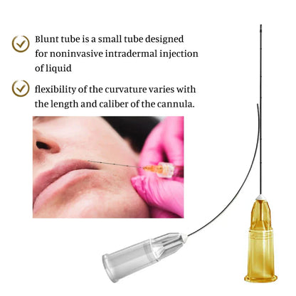 Medical Sterile Microcannula 25G — 50mm & 70mm Blunt Tip Needle for Hyaluronic Acid Fillers