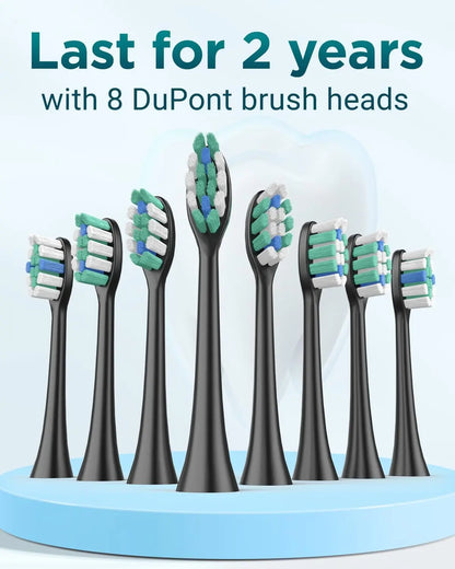 Rtauys S5 Upgraded Sonic Electric Toothbrush – Rechargeable Toothbrush for Adults & Kids 12+, 8 Brush Heads, IPX7 Waterproof with Travel Case