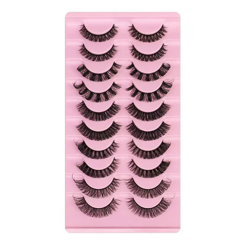 2/10 Pairs 3D Mink Strip False Eyelashes – Dramatic Fake Lash Extensions for Makeup